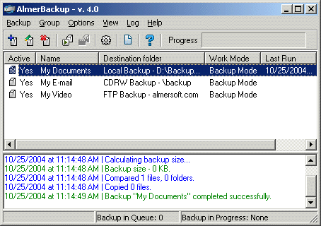 Screenshot of AlmerBackup