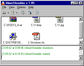 Screenshot of AlmerShredder 1.05